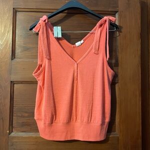 Gap Coral tie strap knit tank